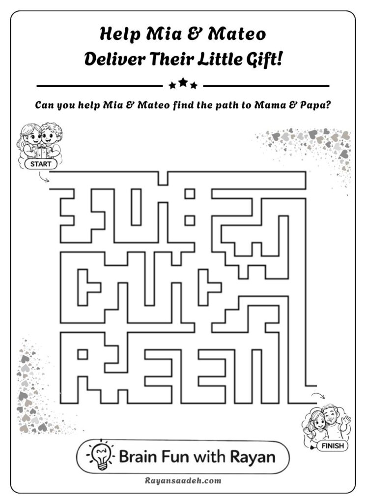Printable kids maze puzzle activity